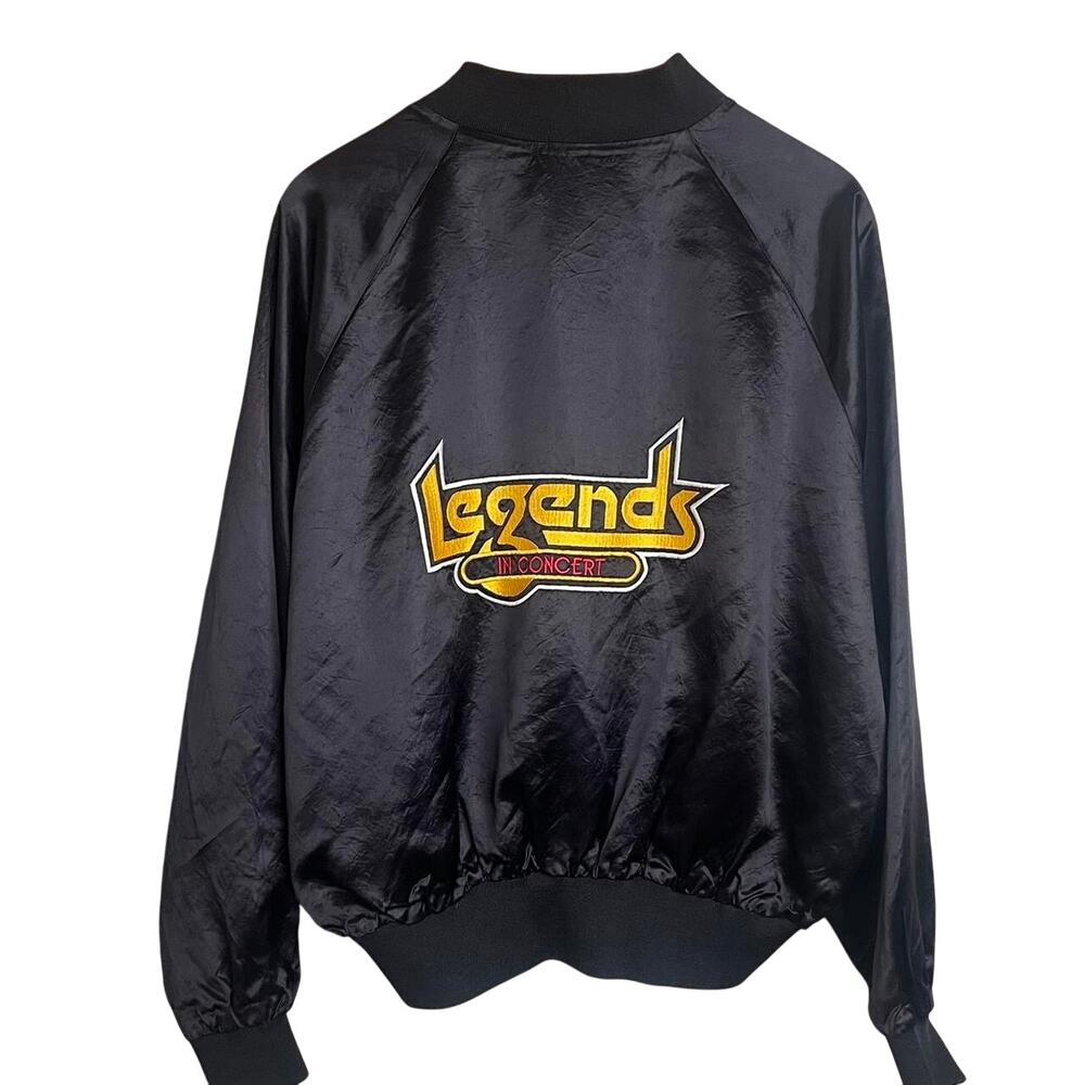 Vintage Satin Embroidered LV Bomber Jacket "Legends in Concert" Made in USA - XL
